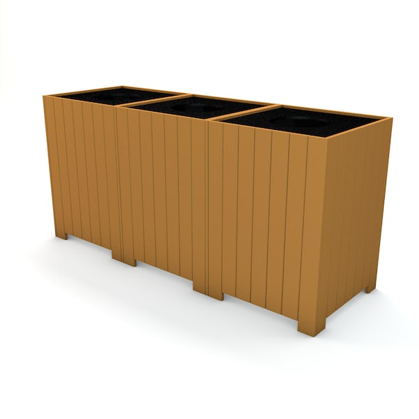 Frog Furnishings 96 gal Square Trash Can - PB 96SCEDREC
