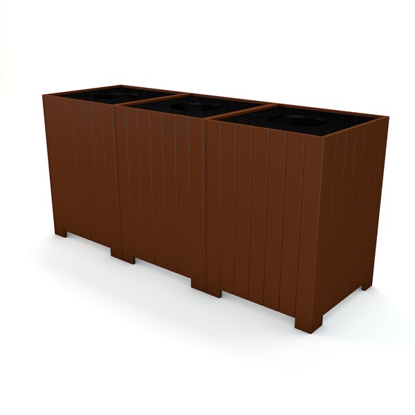 Frog Furnishings 96 gal Square Trash Can - PB 96SBROREC