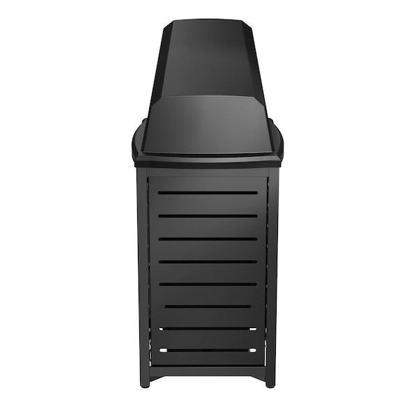 Suncast Commercial METAL SQUARE 30 GALLON TRASH CAN WITH CHUTE LID - MTCSQ305