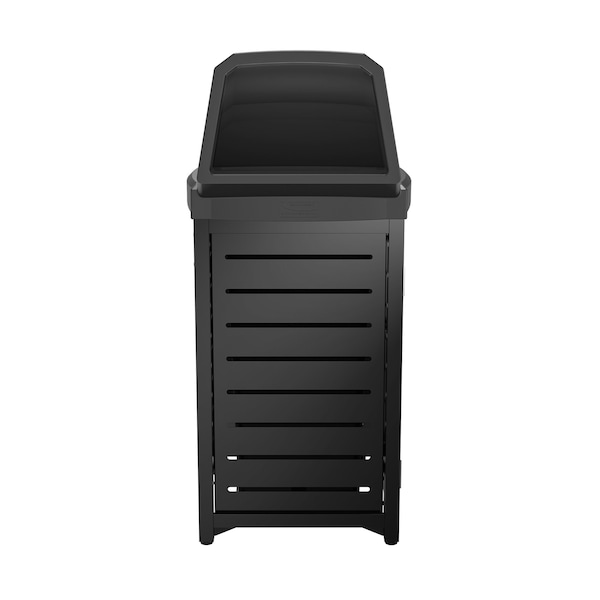 Suncast Commercial METAL SQUARE 30 GALLON TRASH CAN WITH CHUTE LID - MTCSQ305