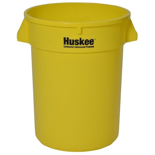 Continental Commercial Products Trash Receptacle, 32 gal Capacity, Plastic, Yellow - 3200YW