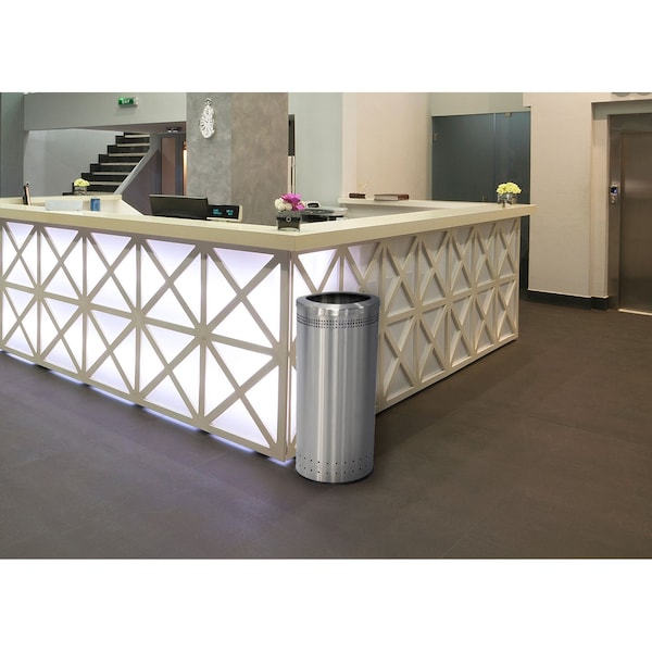 Commercial Zone Products Imprinted Open Top Waste Bin, SS, 25 gal. - 781829