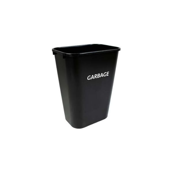 Lancaster 14 qt. Wastebasket, Black, 6PK - 09-14Q-BL