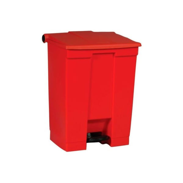 Rubbermaid Commercial Rubbermaid Fire Safe Step On Plastic Container, 18 Gallon, Red - FG614500RED - FG614500RED*
