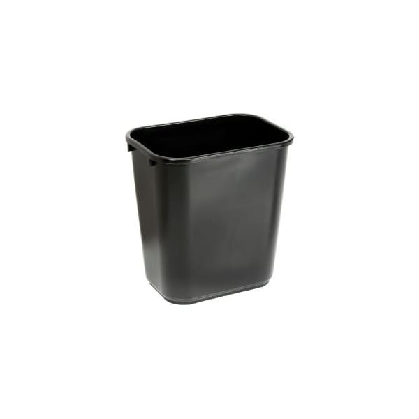 Global Equipment 28-1/8 Qt. Plastic Wastebasket - Black - 2818BK