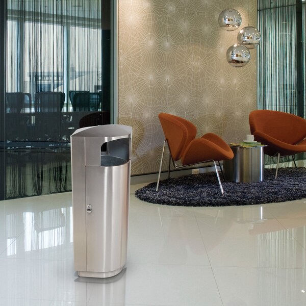 Commercial Zone Products 20 gal Trash Can, Silver, Stainless Steel - 782029