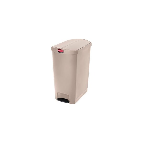 Rubbermaid Commercial Rubbermaid Slim Jim 1883553 Plastic Step On Container, End Step 24 Gallon - Beige - 1883553