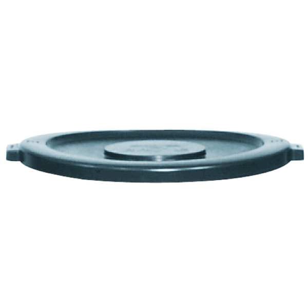 Rubbermaid Commercial Brute Trash Can Top, Round, Flat, Fits 44 gal Container Cap, 24 1/2 in Dia, Gray - FG264560GRAY