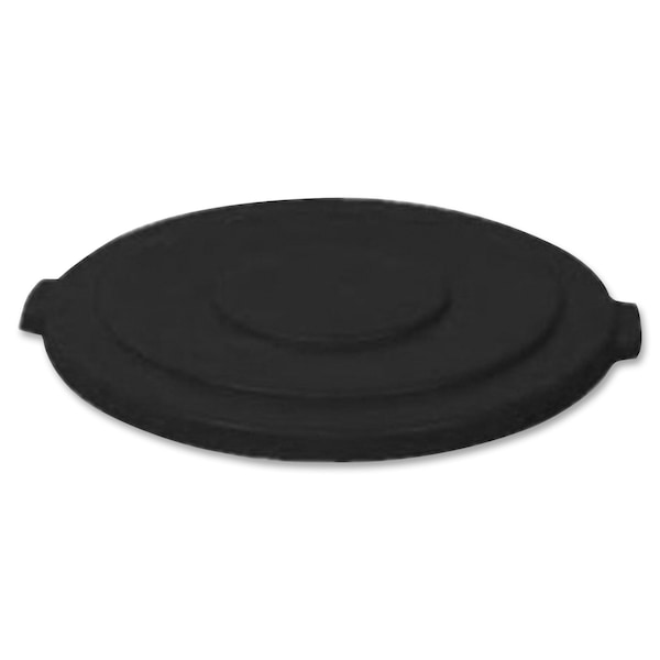 Rubbermaid Commercial 55 gal Flat Trash Can Lid, 26 3/4 in W/Dia, Black, Resin, 0 Openings - 1779738