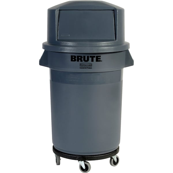 Rubbermaid Commercial 32 gal Dome with Push Door Trash Can Lid, 22 3/4 in W/Dia, Gray, Resin, 1 Openings - FG263788GRAY