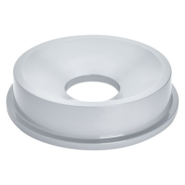 Rubbermaid Commercial 32 gal Funnel Trash Can Lid, 22 1/4 in W/Dia, Gray, Plastic, 1 Openings - FG354300GRAY