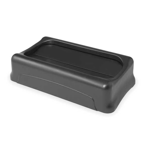 Rubbermaid Commercial 23 gal Swing Trash Can Lid, 11 1/4 in W/Dia, Black, Resin, 1 Openings - FG267360BLA