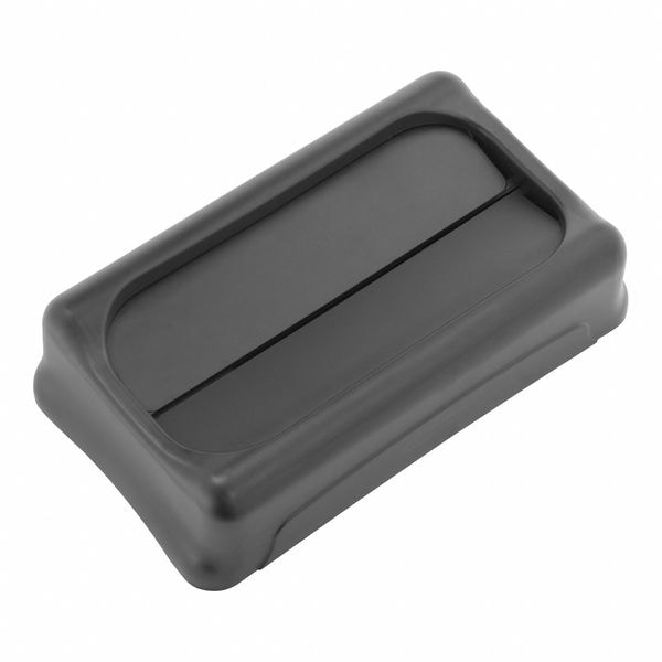 Rubbermaid Commercial 23 gal Swing Trash Can Lid, 11 1/4 in W/Dia, Black, Resin, 1 Openings - FG267360BLA
