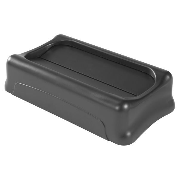 Rubbermaid Commercial 23 gal Swing Trash Can Lid, 11 1/4 in W/Dia, Black, Resin, 1 Openings - FG267360BLA