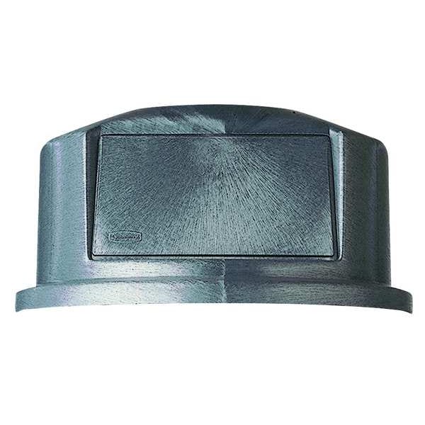 Rubbermaid Commercial 55 gal Dome with Push Door Trash Can Lid, 27 1/4 in W/Dia, Gray, Resin, 1 Openings - FG265788GRAY