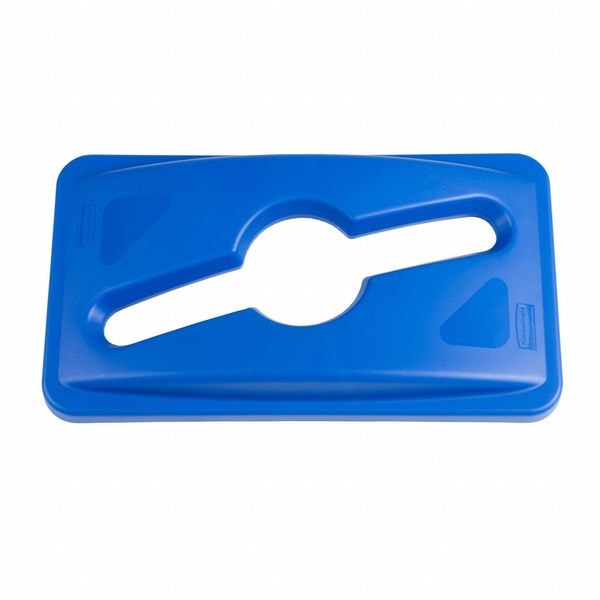 Rubbermaid Commercial 23 gal Dome Recycling Lid, 11 1/2 in W/Dia, Blue, Resin, 1 Openings - 1788372