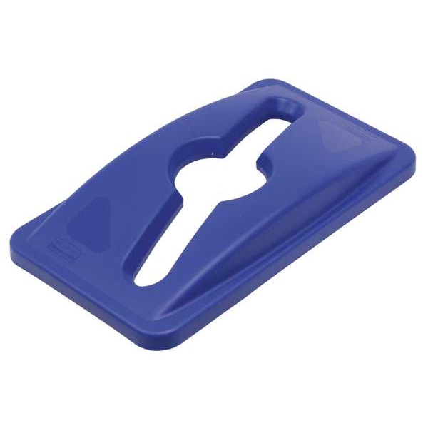 Rubbermaid Commercial 23 gal Dome Recycling Lid, 11 1/2 in W/Dia, Blue, Resin, 1 Openings - 1788372