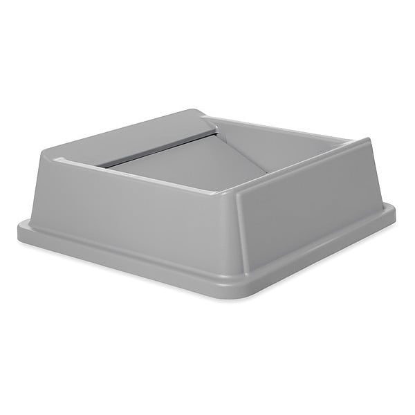 Rubbermaid Commercial 35 gal, 50 gal Swing Trash Can Lid, 20 1/4 in W/Dia, Gray, Resin, 1 Openings - FG266400GRAY