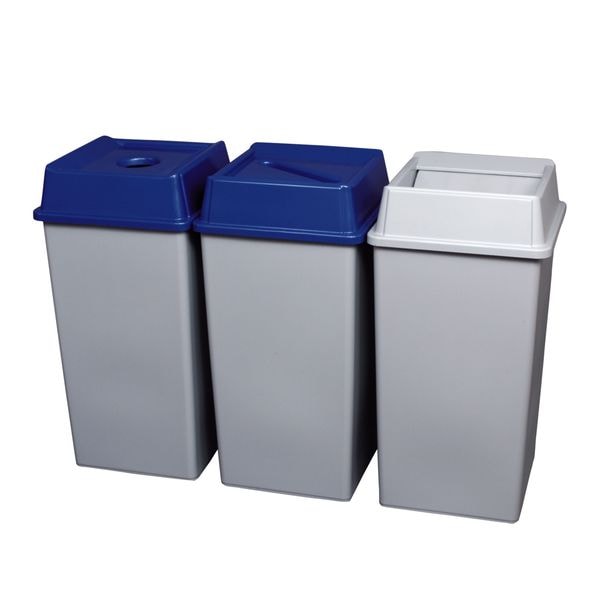 Rubbermaid Commercial 35 gal, 50 gal Swing Trash Can Lid, 20 1/4 in W/Dia, Gray, Resin, 1 Openings - FG266400GRAY