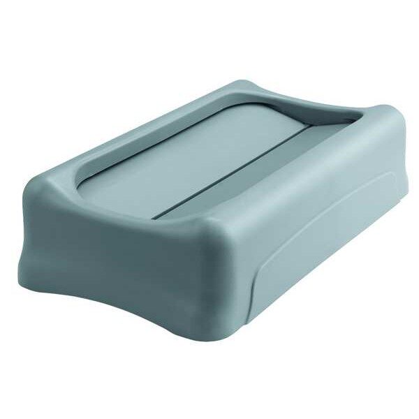 Rubbermaid Commercial 23 gal Swing Trash Can Lid, 11 1/4 in W/Dia, Gray, Resin, 1 Openings - FG267360GRAY
