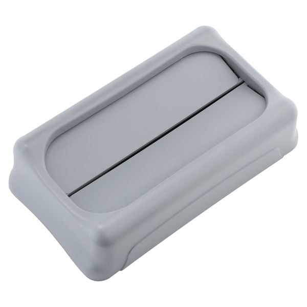 Rubbermaid Commercial 23 gal Swing Trash Can Lid, 11 1/4 in W/Dia, Gray, Resin, 1 Openings - FG267360GRAY