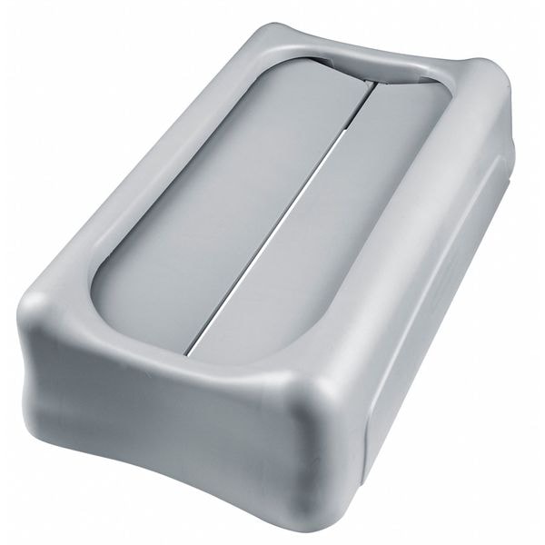 Rubbermaid Commercial 23 gal Swing Trash Can Lid, 11 1/4 in W/Dia, Gray, Resin, 1 Openings - FG267360GRAY