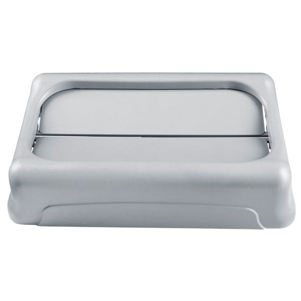 Rubbermaid Commercial 23 gal Swing Trash Can Lid, 11 1/4 in W/Dia, Gray, Resin, 1 Openings - FG267360GRAY