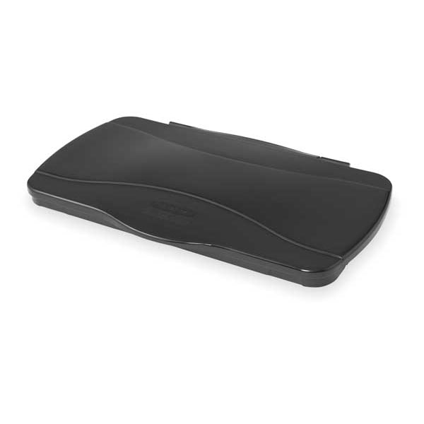 Rubbermaid Commercial 23 gal Flat Trash Can Lid, 13 1/2 in W/Dia, Black, metal, 0 Openings - FG267400BLA