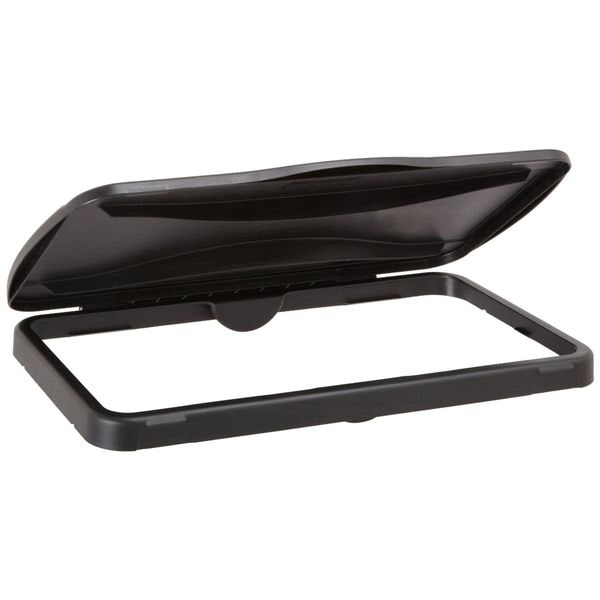 Rubbermaid Commercial 23 gal Flat Trash Can Lid, 13 1/2 in W/Dia, Black, metal, 0 Openings - FG267400BLA