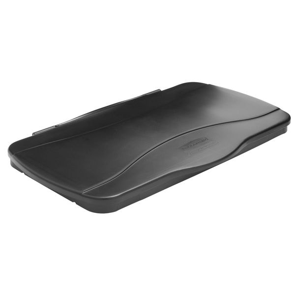 Rubbermaid Commercial 23 gal Flat Trash Can Lid, 13 1/2 in W/Dia, Black, metal, 0 Openings - FG267400BLA