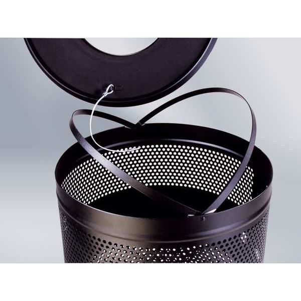 Rubbermaid Commercial 51 gal Round Trash Can, Stainless Steel, 24 in Dia, Open Top, Stainless Steel, Rigid Plastic - FGS55SSTSSPL