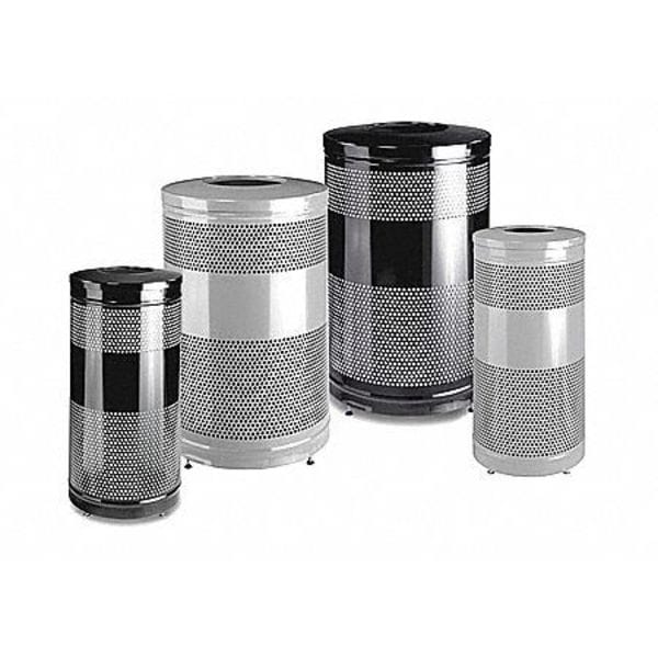 Rubbermaid Commercial 51 gal Round Trash Can, Stainless Steel, 24 in Dia, Open Top, Stainless Steel, Rigid Plastic - FGS55SSTSSPL