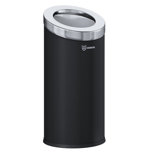 Hls Commercial 15 gal Round Trash Can, Silver, Stainless Steel - HLSC04G15B