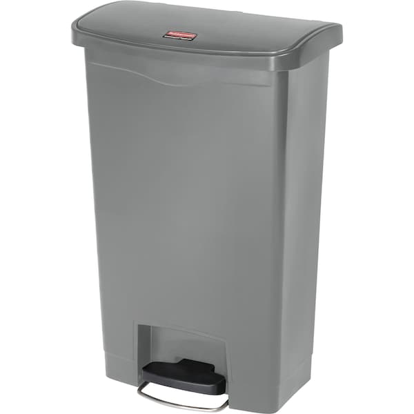 Rubbermaid Commercial 13 gal Rectangular Prism Trash Can, Gray, Top Door, Polyethylene - 1883602