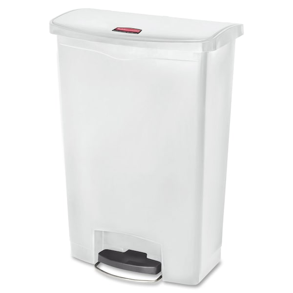 Rubbermaid Commercial 24 gal Rectangular Trash Can, White, 22 1/4 in Dia, Step-On, Plastic - 1883561
