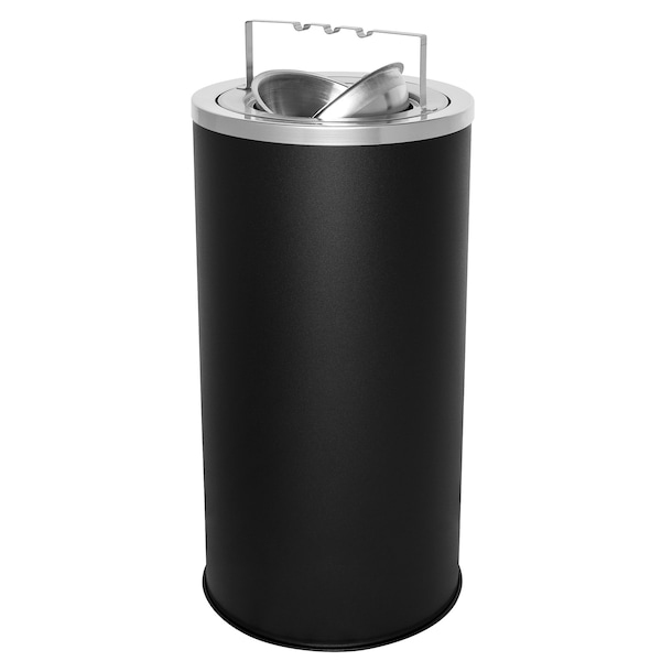 Ex-Cell Kaiser Pioneer Floor Urn with Flip Top and Bridge - Black - 160F-BG BLX