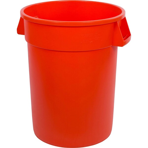 Carlisle Round Utility Trash Can, Orange, Plastic - 34103224