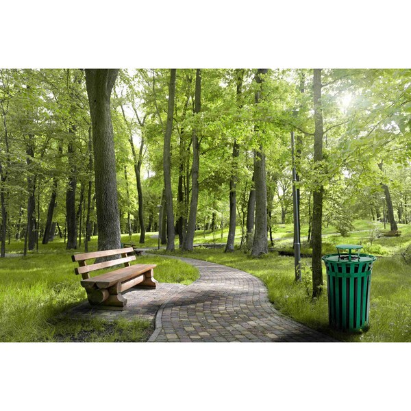 Alpine Industries 38 gal Trash Can, Green, Galvanized Steel - ALP479-38-1-GRN