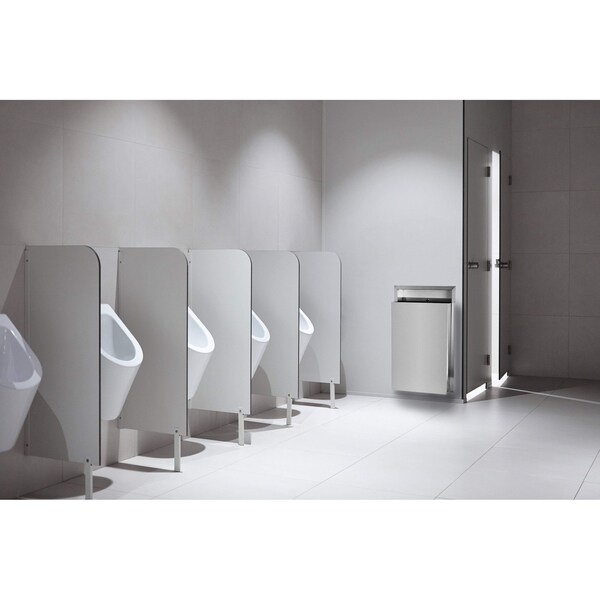 Alpine Industries 12 Gal. Stainless Steel Leak-Proof Recessed Mounted Waste Receptacle Trash Can - ALP493-MK