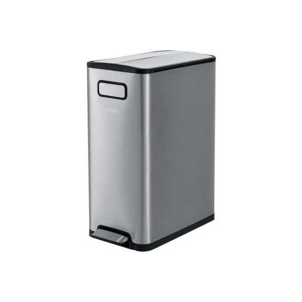 Gec Global Industrial Rectangular Step On Trash Can 12 Gallon Brushed Stainless Steel - EK9377MT-45L