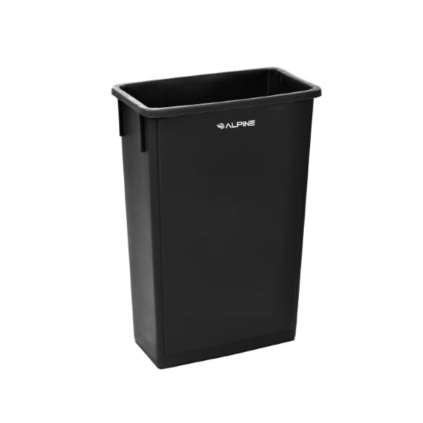 Alpine Industries 23 Gallon Black Slim Trash Can - ALP477-BLK 