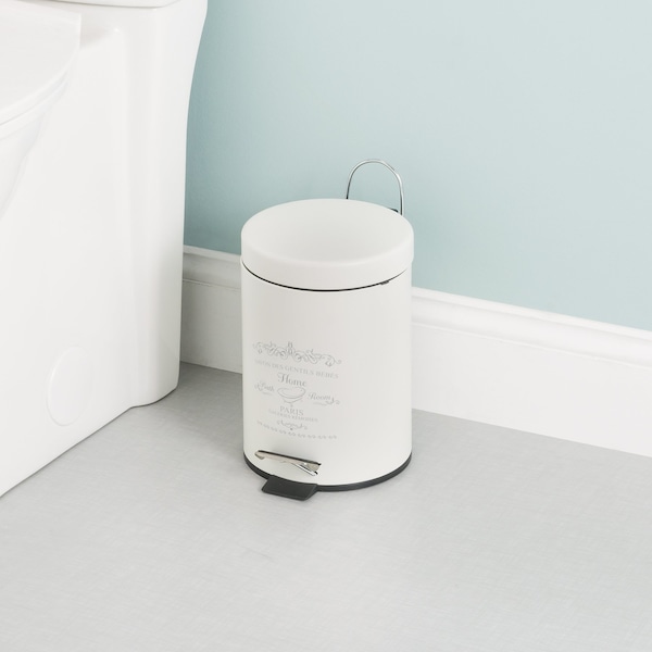 Hds Trading Paris 3 Liter Waste Bin, White - ZOR95910