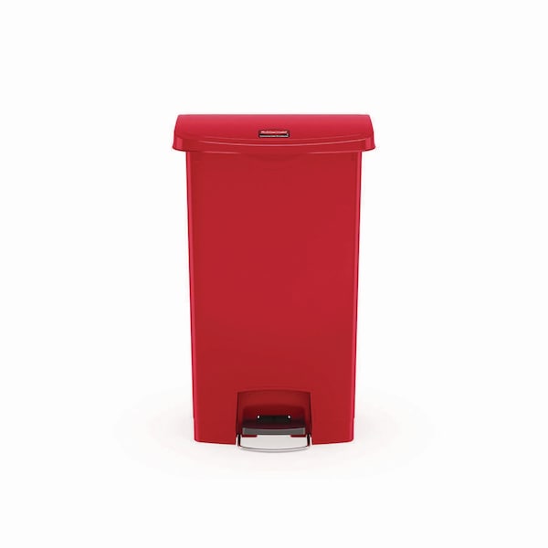 Rubbermaid Commercial 13 gal Rectangular Prism Trash Can, Red, Top Door, Polyethylene - 1883566