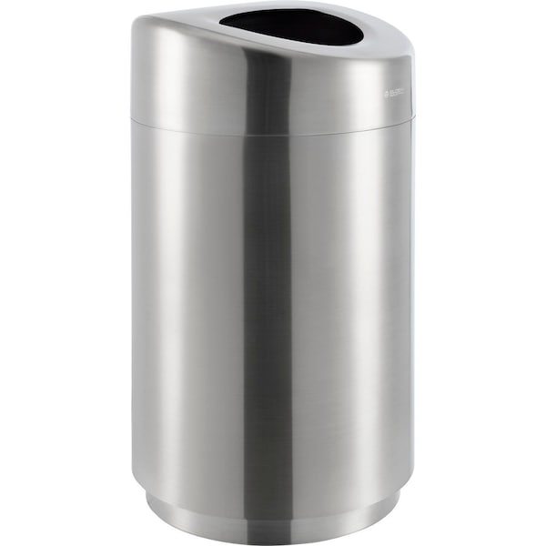 Global Industrial Round Metal Trash Can, Silver, Stainless Steel - 641595SS