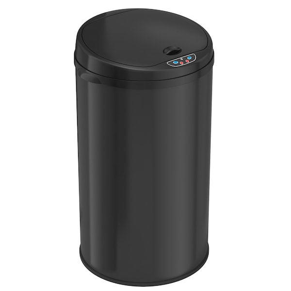 Hls Commercial 8 gal Round Trash Can, Silver, Stainless Steel - HLS08RB