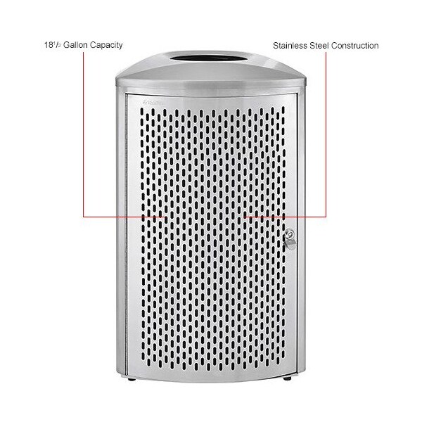 Global Industrial Triangle Metal Trash Can, Silver, Stainless Steel - 641597SS