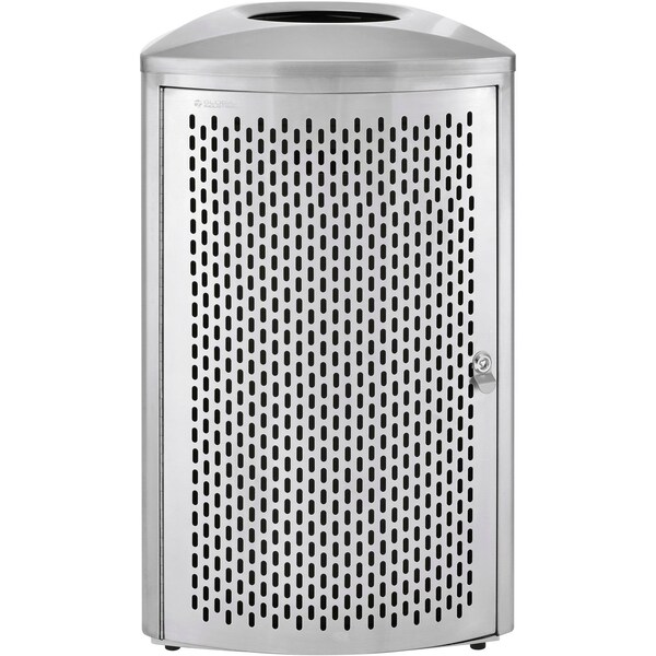 Global Industrial Triangle Metal Trash Can, Silver, Stainless Steel - 641597SS