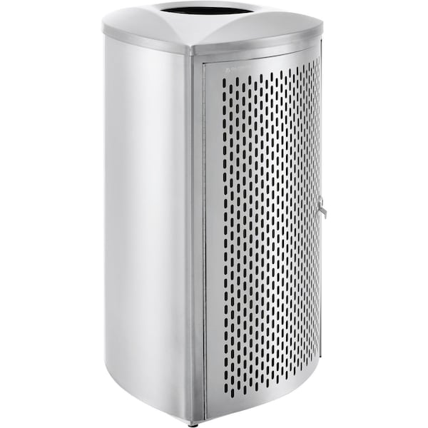 Global Industrial Triangle Metal Trash Can, Silver, Stainless Steel - 641597SS