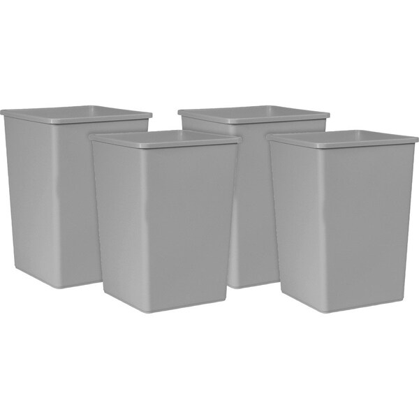 Rubbermaid Commercial 35 gal Square Untouchable 35-gallon Container, Gray, Linear Low-Density Polyethylene (LLDPE) - RCP3958GYCT
