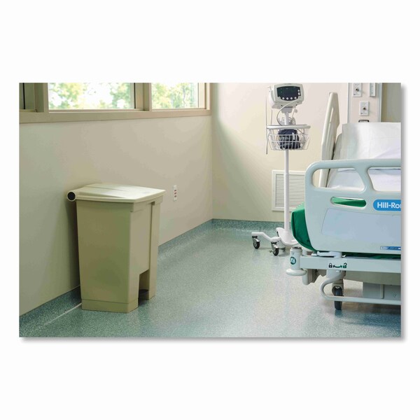 Rubbermaid Commercial 18 gal Rectangular Trash Can, Beige, Top Door, Polyethylene - FG614500BEIG